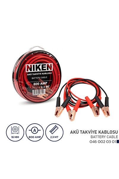 Niken Akü Takviye Kablosu 800 Amper 2.3 Metre