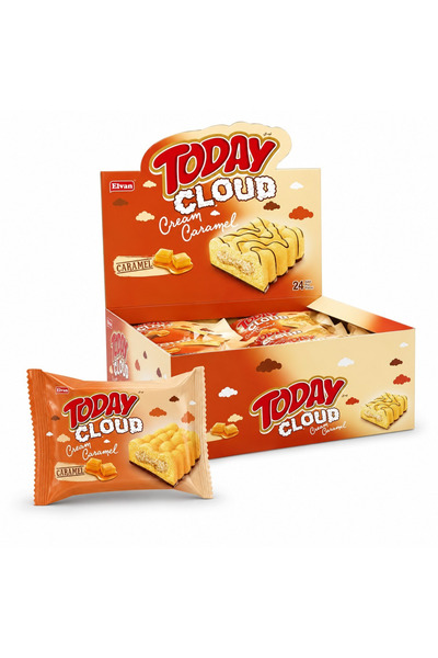 Elvan Today Cloud Cake Karamelli 40Gr. 24 Adet (1 Kutu)