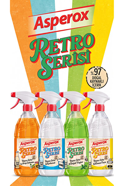 ASPEROX RETRO SERİSİ 1000ML 4'LÜ SET