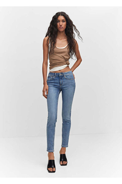 MANGO Orta Denim Rengi Kadın Pantolon 47000256