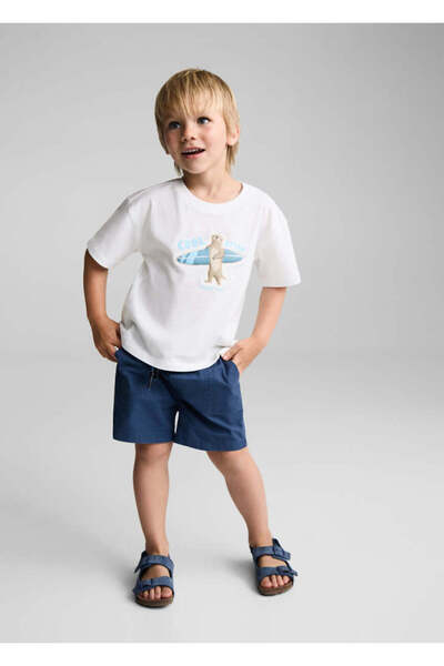 MANGO Kirik Beyaz Erkek Bebek T-Shirt 67017920