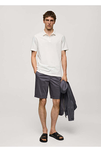 MANGO Woman Natural Men's Polo Neck T-Shirt 77080585