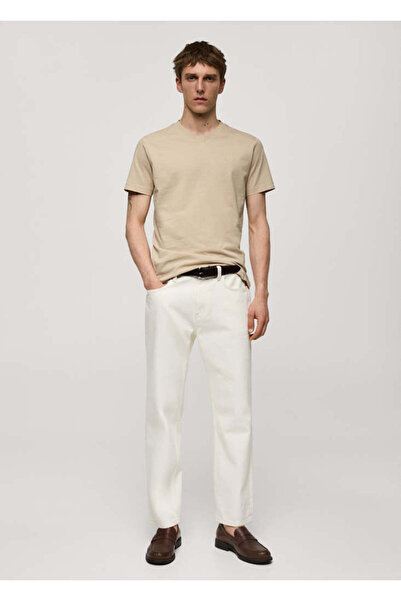 MANGO BEIGE Erkek T-Shirt 77080584