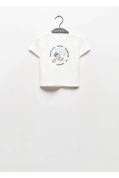 MANGO Erkek Bebek Kirik Beyaz T-Shirt 67017923