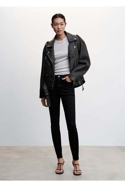 MANGO Woman Black Denim Women's Trousers47000157