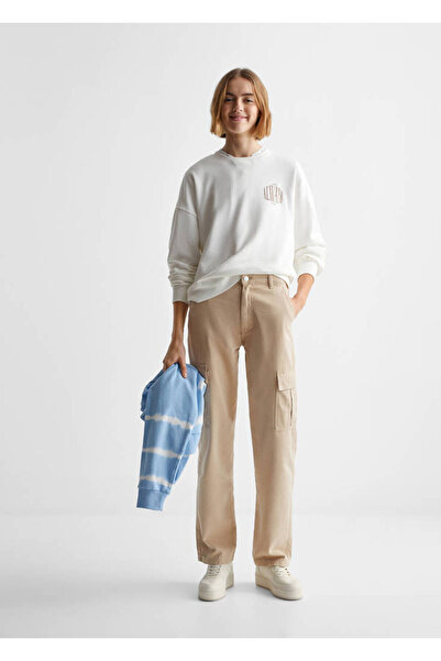 MANGO Kids Bej Kız Çocuk Pantolon  47051316