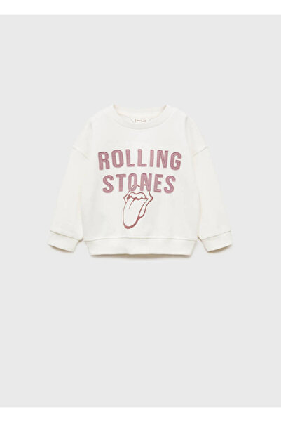 MANGO Kirik Beyaz Kız Bebek Sweatshirt 87010650