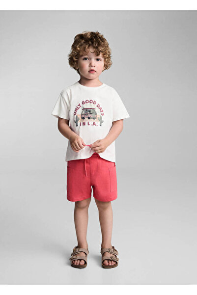 MANGO Kirik Beyaz Erkek Bebek T-Shirt 67024470