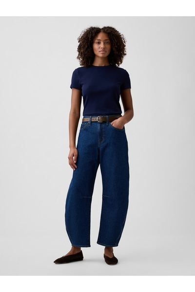 GAP Pantaloni din denim croială barrel, spălare închisă