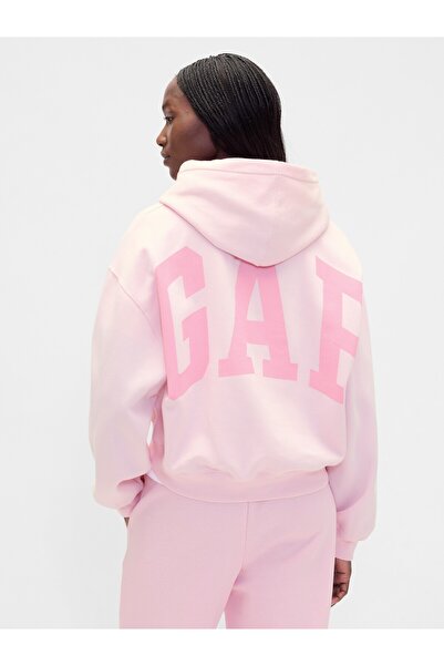 GAP Mikina s kapucí s logem, barva Primrose Pink