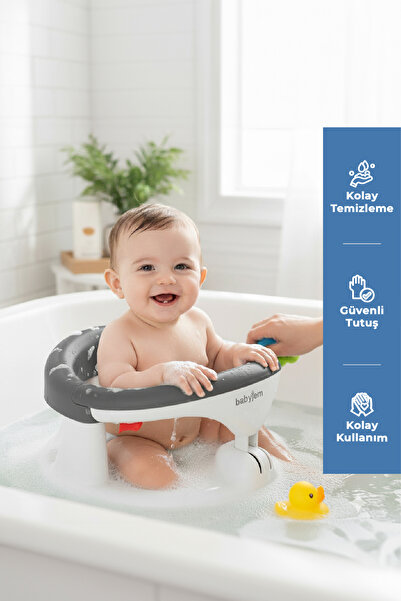 Babyjem Yandan Açılır Banyo & Mama Oturağı Antrasit