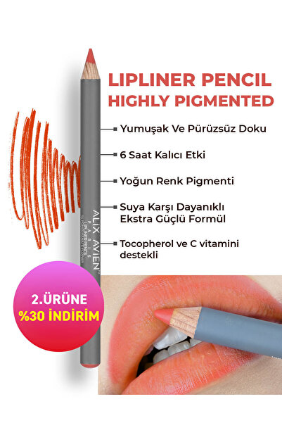 Alix Avien Uzun Süre Kalıcı Dağılma Yapmayan Nemlendirici Dudak Kalemi - Lipl...