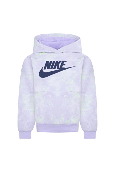 Nike , Hanorac cu imprimeu logo si buzunar kangaroo, Lila, Mint, 116-122 CM