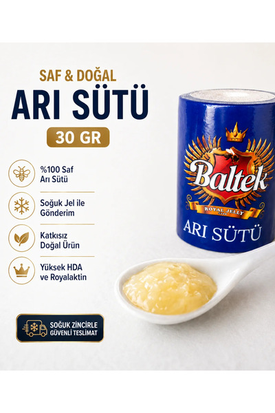BALTEK Saf Arı Sütü (Royal Jelly)15 gr Soğuk Jel ile Gönderim
