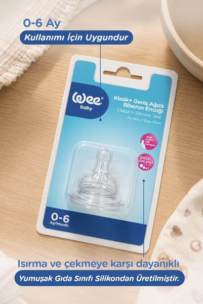 Wee Baby Silikon Biberon Emziği Geniş Ağızlı No:1 0-6 Ay