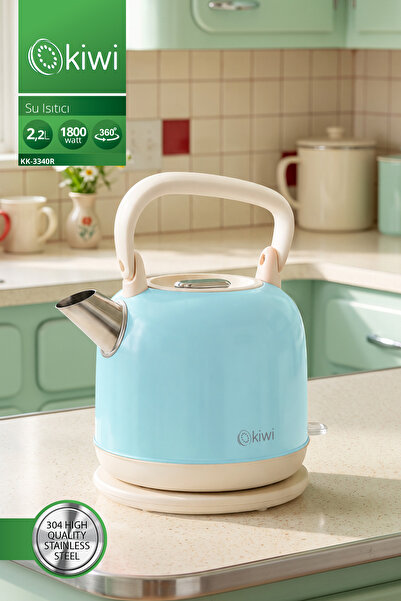 Kiwi Kk-3340 Paslanmaz Çelik Retro Su Isıtıcı Kettle 2,2 Litre