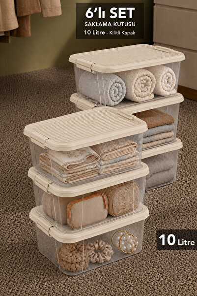 Meleni Home 6-Piece 10Lt Lockable Lid Organizer - Elora In-Cabinet Organizer ...