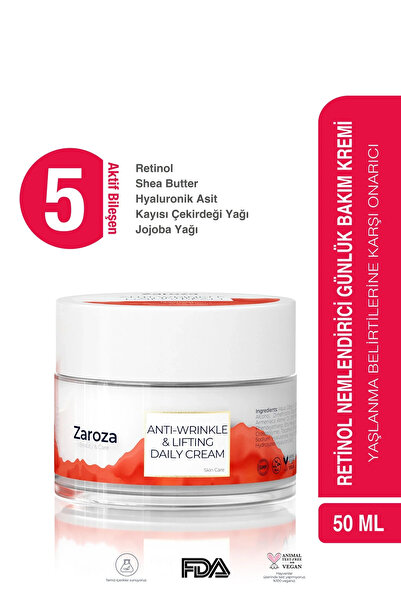 ZAROZA Retinol Day Face Cream - Anti-Wrinkle, Firming, Anti-Blemish, Moisturi...