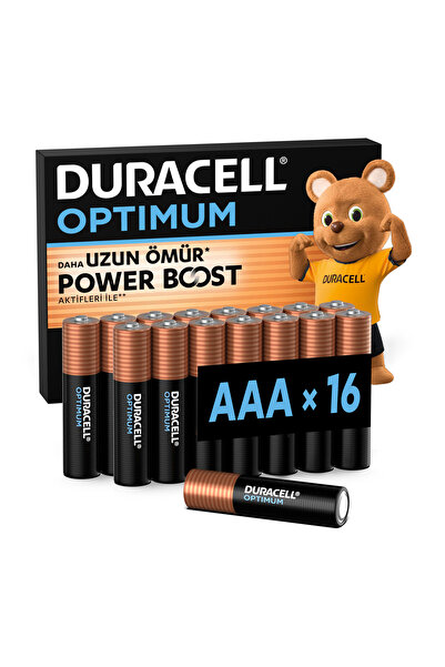 Duracell Optimum Aaa Alkalin Pil, 1,5 V Lr03 Mn2400, 16’li Paket