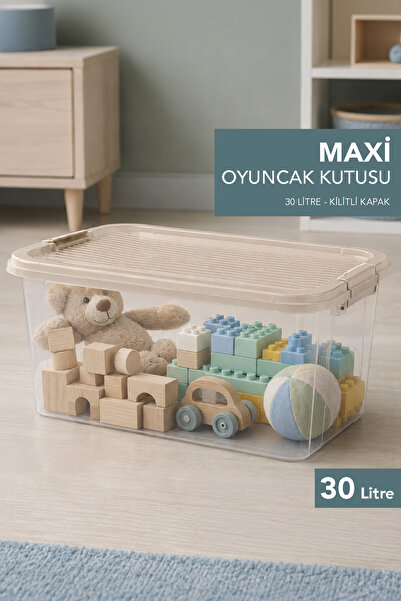 Meleni Baby Dekoratif Saklama Kutusu - Kilit Kapaklı Bebek Odası Organizer Oy...