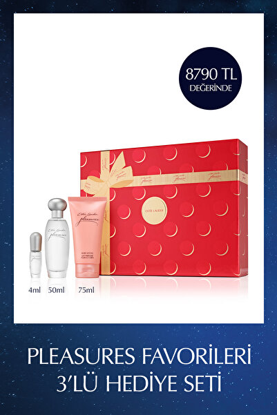 Estee Lauder Pleasures Favorileri 3'lü Hediye Seti - EDP 50ml + Seyahat Boy E...