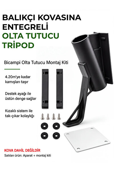 Bicampi Outdoor Bicampi Balıkçı Kovası Entegreli Olta, Kamış Tutucu Tripod