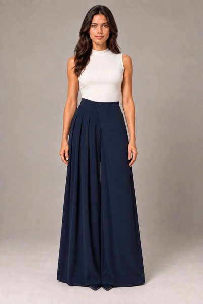 ALEXANDERGARDI Asymmetrical Waist Relaxed Fit Wide Leg Pants