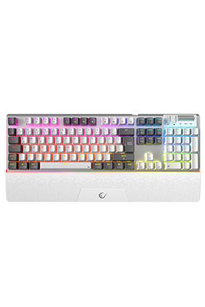 Rampage Carbon Pro Bg Bluetooth Klavye Şarjlı Wifi Kablosuz Klavye Rgb Red Me...