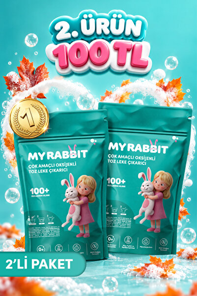 My Rabbit! Çamaşır Ve Yüzey Için Çok Amaçlı Oksijenli Toz Leke Çıkarıcı ve be...