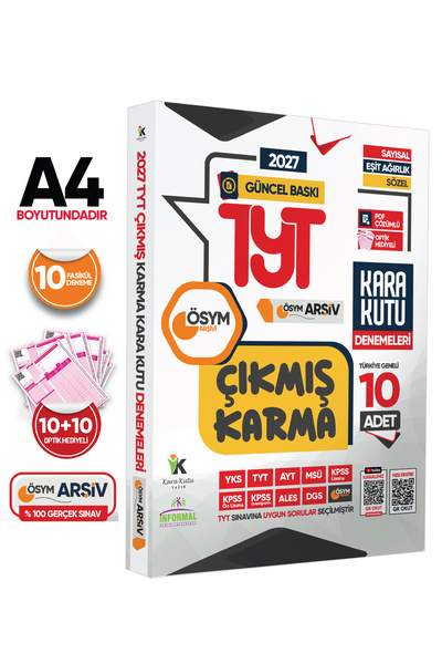 Karakutu Yayınları 2027 TYT ÖSYM Çıkmış Karma Kara Kutu Sayısal-Sözel-Eşit Ağ...