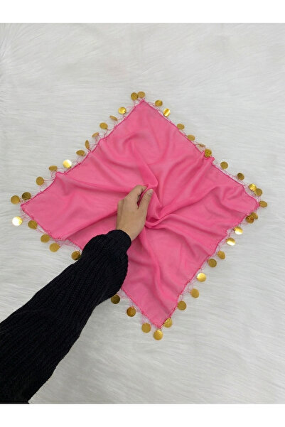 ZEYMERADE Large Size Chiffon Handkerchief, 50X50Cm Pink Gold 5 Pieces, Bride ...
