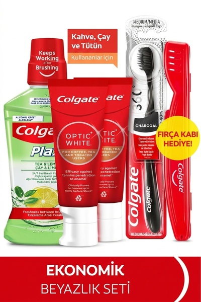 Colgate Optic White Kahve, Çay Kullananlar 50 ml 2'li Diş Macunu, Orta Diş Fı...