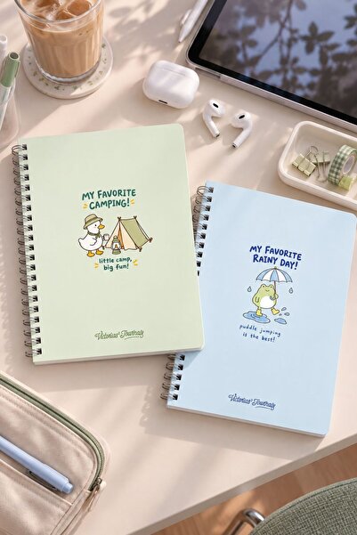 Victoria's Journals A5 Spiralli Karton Kapak 2'li Set Okul Defteri 80 Yaprak ...