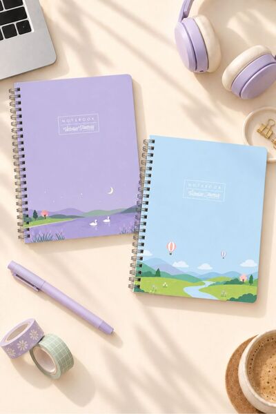 Victoria's Journals A5 Spiralli Karton Kapak 2'li Set Okul Defteri 80 Yaprak ...