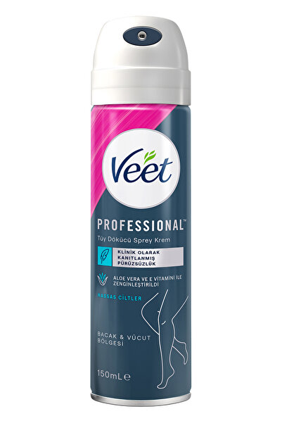 Veet Professional Tüy Dökücü Krem Sprey Bacak&Vücut Bölgesi Hassas Ciltler 150ml
