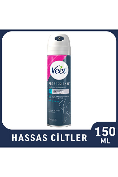 Veet Professional Tüy Dökücü Krem Sprey Bacak&Vücut Bölgesi Hassas Ciltler 150ml