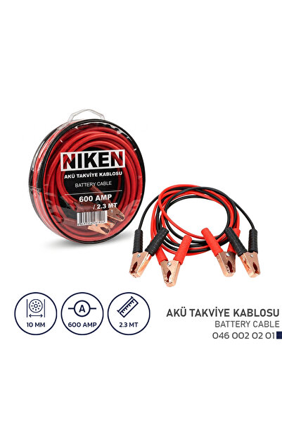 Niken Akü Takviye Kablosu 600 Amper 2.3 Metre