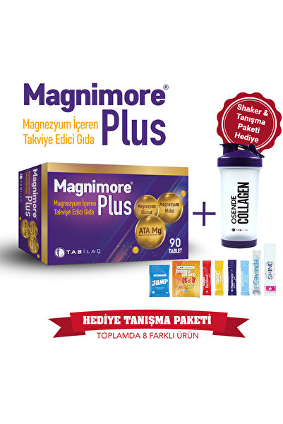 Magnimore Plus 90 Tablet | Tabvitamins Tanışma Paketi Shaker Hediyeli