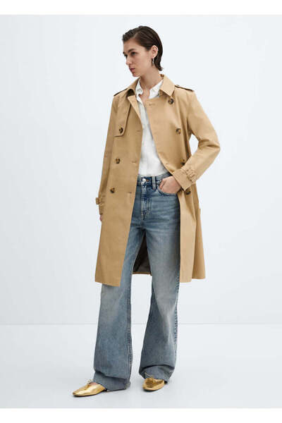 MANGO Woman Beige Women's Trench Coat 67984018 -08