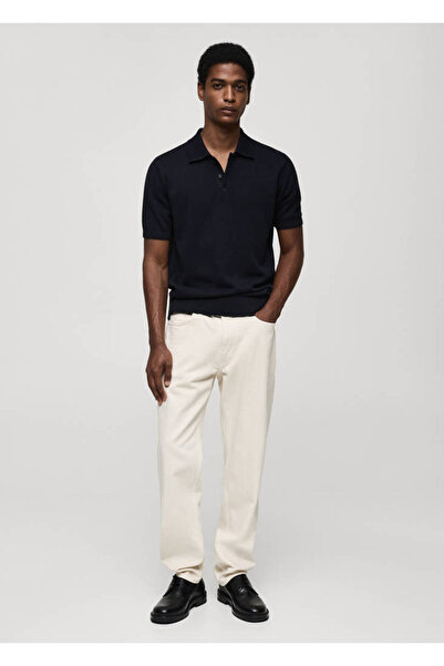MANGO Lacivert Erkek Polo Yaka T-shirt 77084443