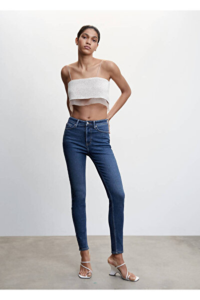 MANGO Koyu Denim Kadın Pantolon 47010143