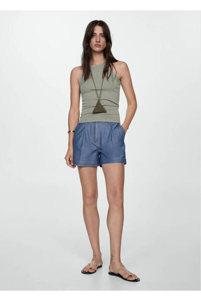 MANGO Açik Denim Kadın  Şort & Bermuda 67058656