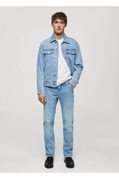 MANGO Woman Açık Mavi Erkek Jeans 67130621