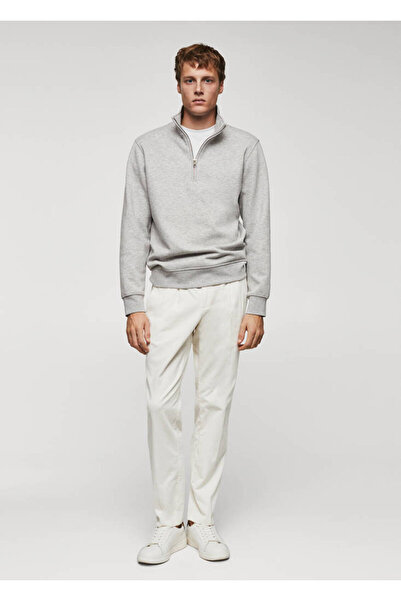 MANGO Erkek Metal Grisi Sweatshirt 67820651