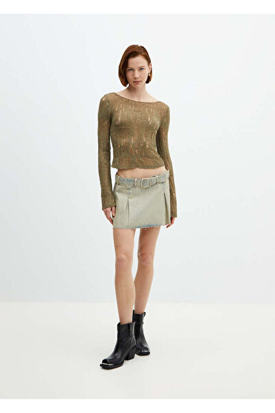 MANGO Woman Women's Khaki Sweater 67097908