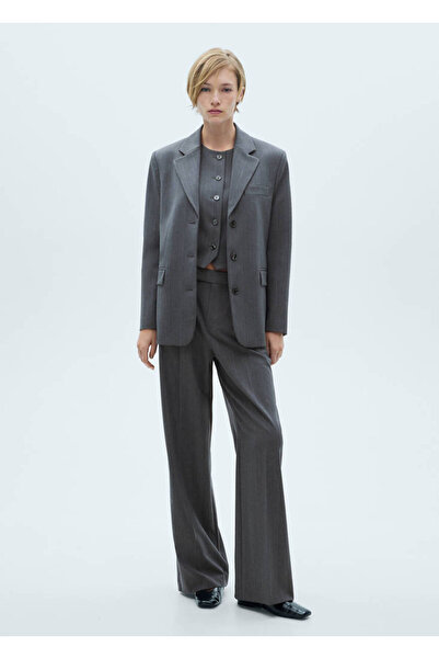 MANGO Gri Kadın Pantolon 77016728