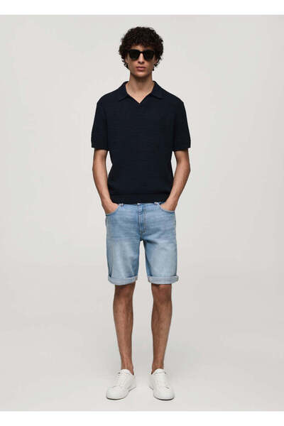 MANGO Orta Denim Rengi Erkek Şort & Bermuda 77060576
