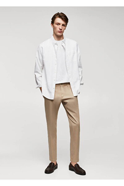 MANGO Woman Men's Beige Pants57140567