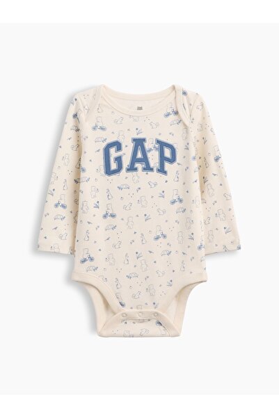 GAP Hosszú ujjú body, elefántcsontszínű, matt