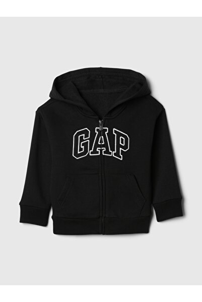 GAP Χαλαρό μπλουζάκι με κουκούλα και μαύρο φερμουάρ για αγοράκι